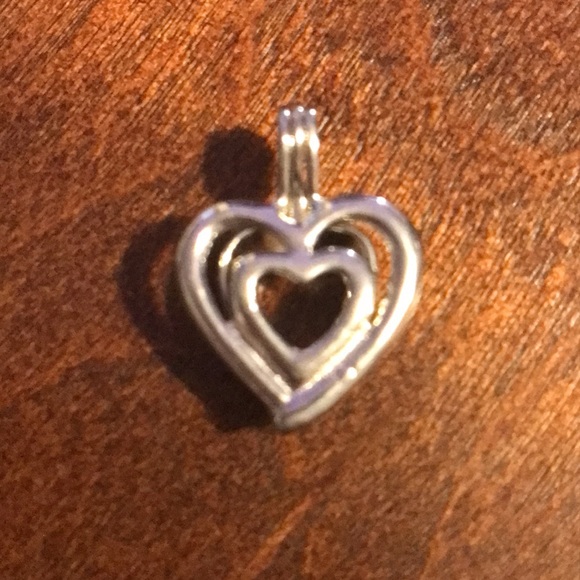 New Silver Heart Cage Locket Pendant for Pearl or Healing Gems - Picture 2 of 7
